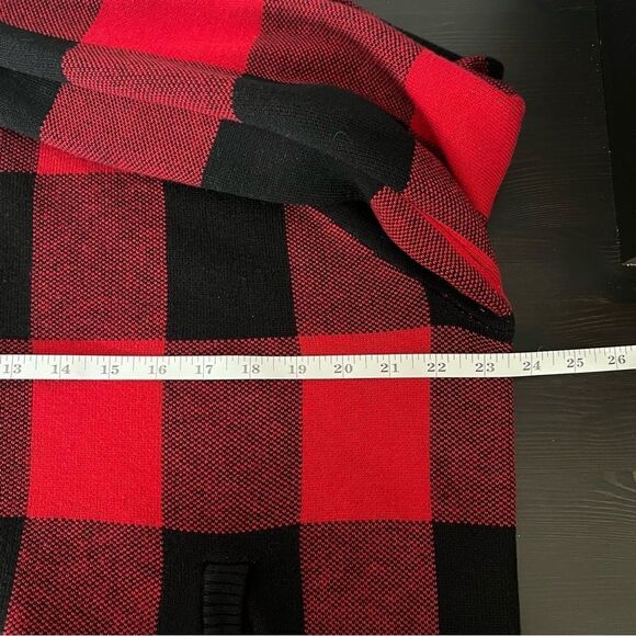 Torrid Red Plaid Long Sleeve Raglan Bomber Cardigan Zip Sweater Size 0 Large - Picture 12 of 13